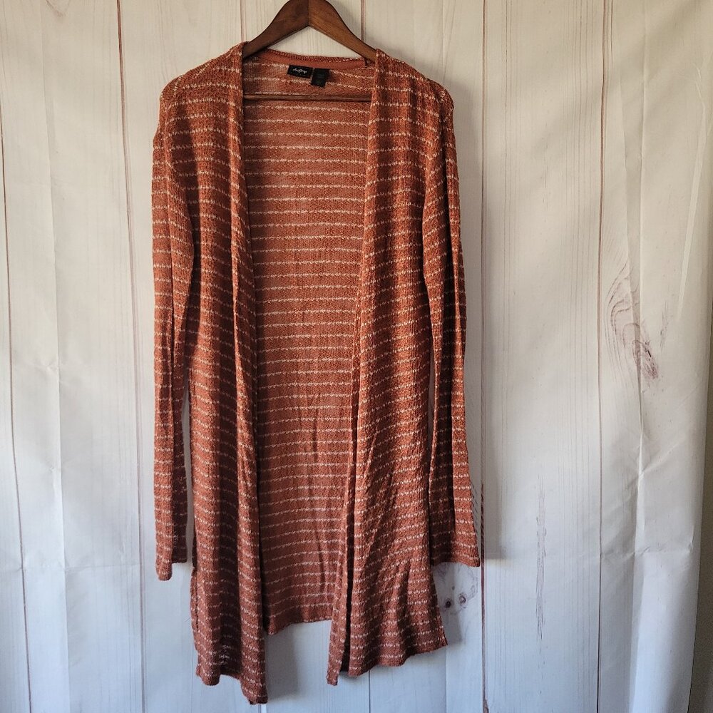 Buckle Daytrip Lightweight Knit Open Front Cardigan Sweater, Women’s S, Orange